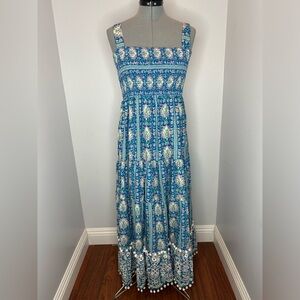 Zara Blue Patterned Maxi Dress